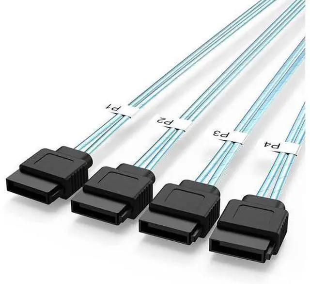 Alt view image 3 of 7 - Mini SAS 36Pin (SFF-8087) Male to 4 SATA 7Pin Female Cable, Mini SAS Host/Controller to 4 SATA Target/Backplane, 0.5M / 1.6FT