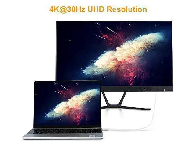Alt view image 5 of 6 - USBC to HDMI Cable 6FT, CableCreation USB Type C to HDMI 4K Cable Adapter, Compatible with MacBook Pro 2020/2019, Mac Mini, iMac 2017, Chromebook Pixel, XPS 13, Galaxy S20/S10, 1.8M White