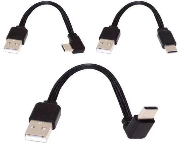 Main image of USB 2.0 Type-A Male to USB-C Type-C Male Angled Data Flat Slim FPC Cable for FPV & Disk & Phone 3Pcs/Set 13cm