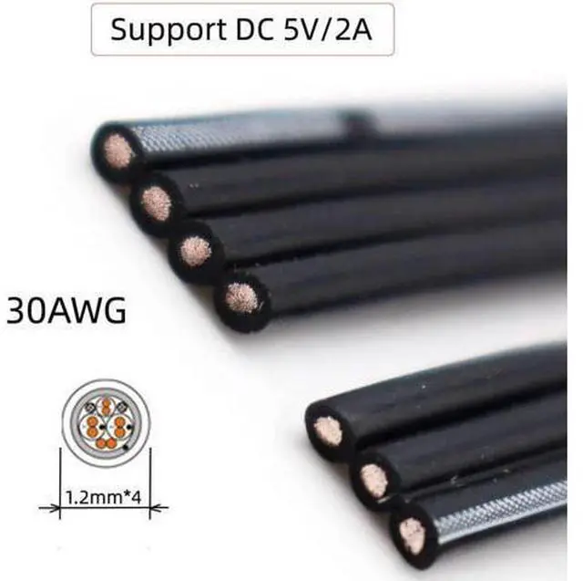 Alt view image 6 of 6 - USB 2.0 Type-A Male to USB-C Type-C Male Angled Data Flat Slim FPC Cable for FPV & Disk & Phone 3Pcs/Set 13cm