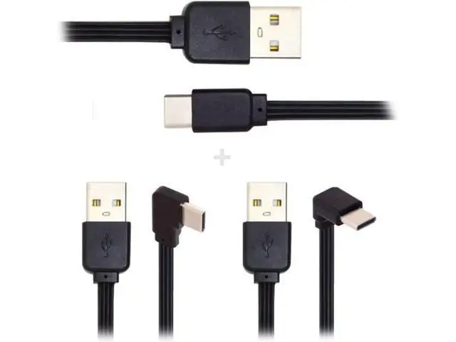 Alt view image 3 of 6 - USB 2.0 Type-A Male to USB-C Type-C Male Angled Data Flat Slim FPC Cable for FPV & Disk & Phone 3Pcs/Set 13cm