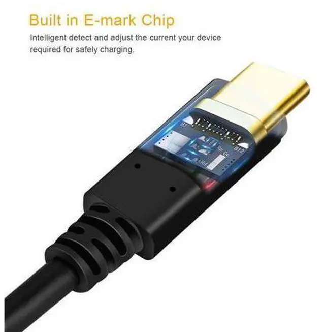 Alt view image 5 of 7 - USB C to USB C Cable (10Gbps/3A), 3.3Ft Dual Screw Locking USB 3.1 Type C to Type C Data and Charging Cable, Panel Mount Type Compatible with MacBook Pro, Pixel 3 XL, 1M / Black