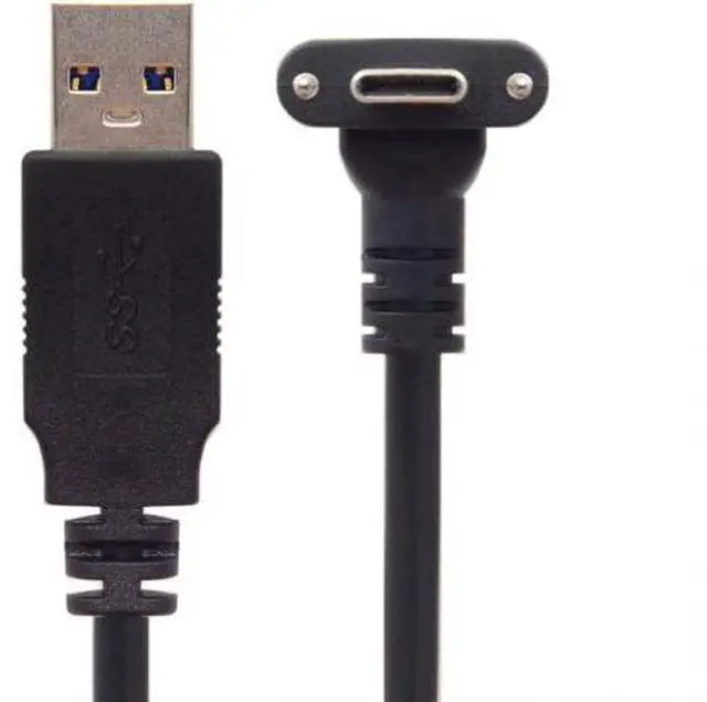 Alt view image 3 of 7 - USB 3.1 Type-C Dual Screw Locking Down Up Angled to Standard USB3.0 Data Cable 90 Degree for Camera (300cm)