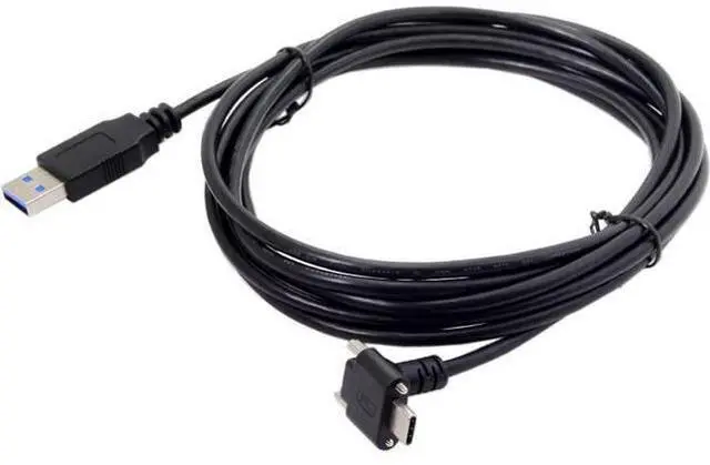 Alt view image 6 of 7 - USB 3.1 Type-C Dual Screw Locking Down Up Angled to Standard USB3.0 Data Cable 90 Degree for Camera (500cm)