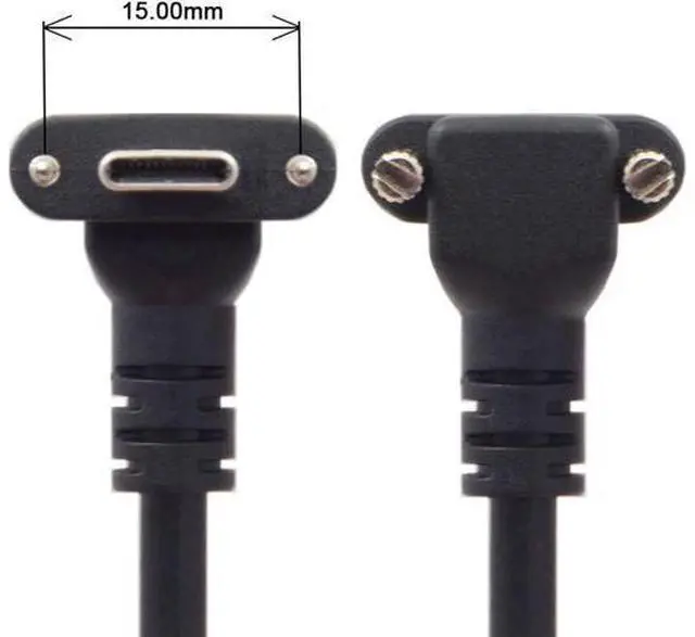 Alt view image 6 of 7 - USB 3.1 Type-C Dual Screw Locking Down Up Angled to Standard USB3.0 Data Cable 90 Degree for Camera (300cm)