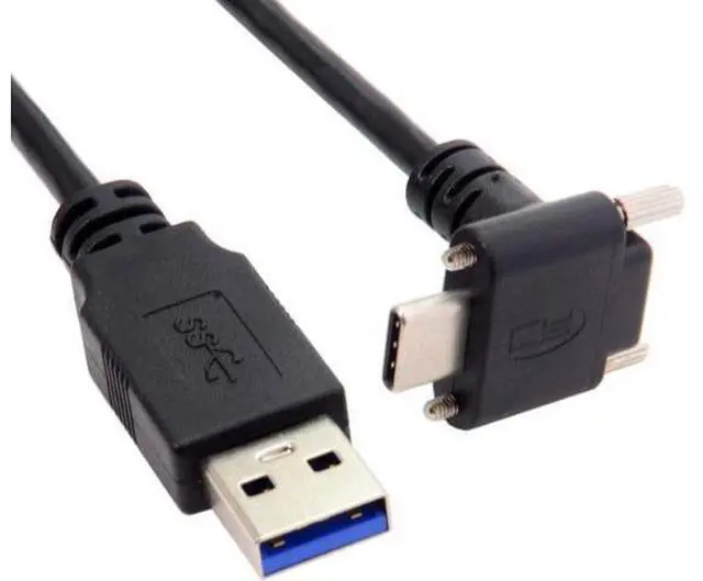 Alt view image 3 of 7 - USB 3.1 Type-C Dual Screw Locking Down Up Angled to Standard USB3.0 Data Cable 90 Degree for Camera (500cm)