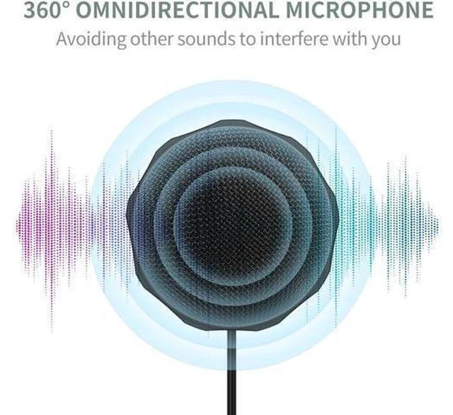 Alt view image 2 of 7 - M1 USB Condenser Microphone, 360° Omnidirectional Desktop Mic for PC/Laptop, Conference Calls, Online Learning, Gaming, Podcasting & Recording