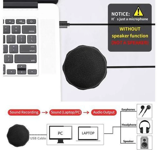 Alt view image 7 of 7 - M1 USB Condenser Microphone, 360° Omnidirectional Desktop Mic for PC/Laptop, Conference Calls, Online Learning, Gaming, Podcasting & Recording