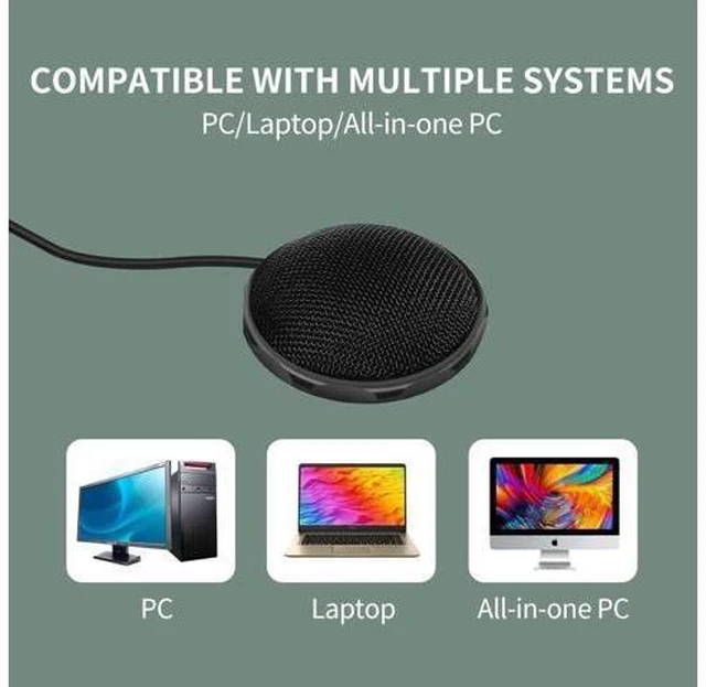 Alt view image 5 of 7 - M1 USB Condenser Microphone, 360° Omnidirectional Desktop Mic for PC/Laptop, Conference Calls, Online Learning, Gaming, Podcasting & Recording