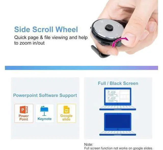 Alt view image 5 of 7 - SANWA 3 in 1 Bluetooth Finger Ring Mouse, Wireless Presentation Clicker, Video Scroller & Page Turn for Kindle APP, Mini Wearable Mouse, Rechargeable Handheld Remote Mice for PC, Laptop, Mac, Tablet