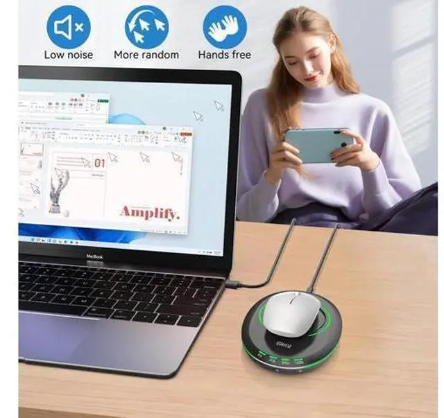 Alt view image 7 of 7 - Giecy Ultra Slim Undetectable Mouse Mover, Mouse Jiggler with Adjustable Interval Timer & Breathing Light, Simulates Realistic Mouse Movement for Keeping Computer Laptop Active Office Home Remote Work