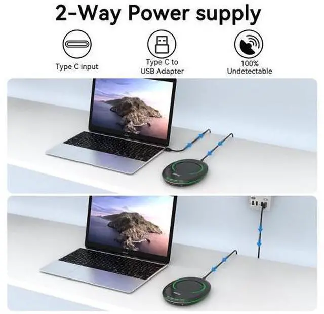 Alt view image 5 of 7 - Giecy Ultra Slim Undetectable Mouse Mover, Mouse Jiggler with Adjustable Interval Timer & Breathing Light, Simulates Realistic Mouse Movement for Keeping Computer Laptop Active Office Home Remote Work