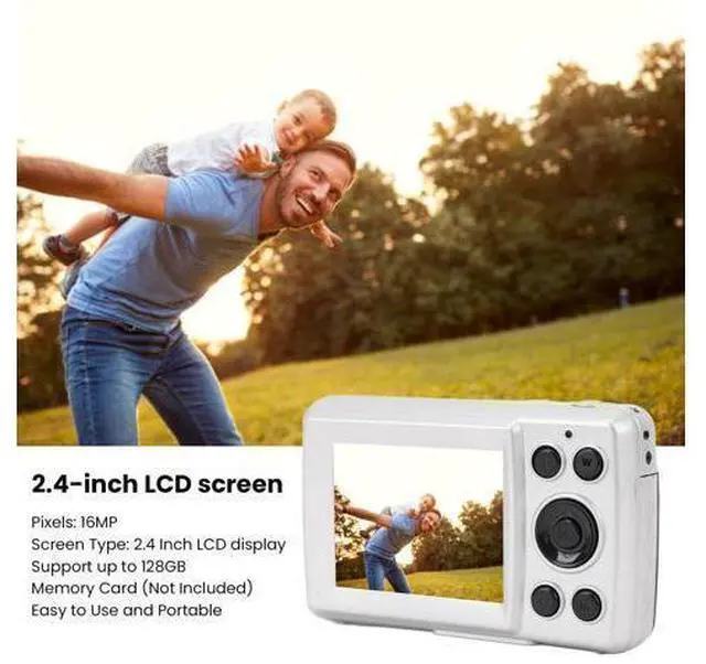 Alt view image 3 of 7 - Sanpyl 16MP Digital Camera, HD Photos and Videos, Retro Small Portable Camera with 2.4 Inch Color LCD Display Compact Small CCD Camera for Boys Girls Teens Seniors, Sanpylcfhz37xp2b