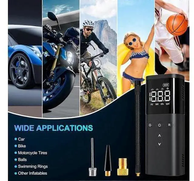 Alt view image 3 of 5 - Ecocleanpath 120 PSI Cordless Tire Inflator & Power Bank - Fast Portable Air Compressor for Car, Bike, Ball