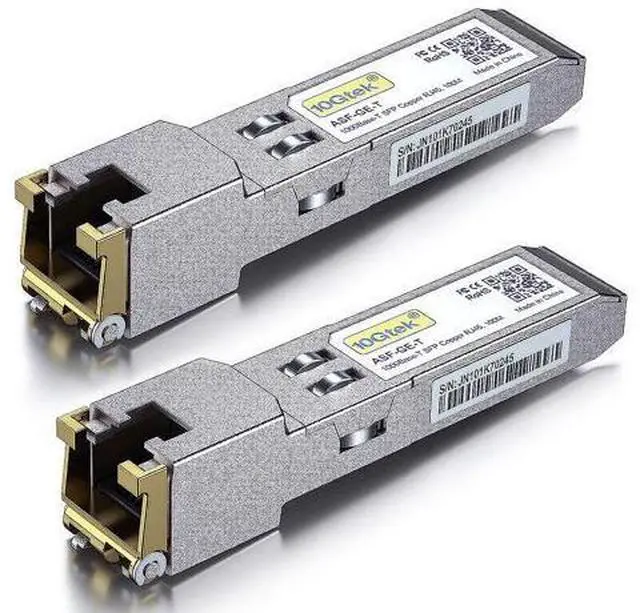 Main image of 1.25G SFP-T, 1000BASE-T Copper SFP, SFP to RJ45 SFP, for GLC-T/SFP-GE-T, Meraki MA-SFP-1GB-TX, Ubiquiti UniFi UF-RJ45-1G, Supermicro, Fortinet, Netgear, TP-Link TL-SM331T and More, Pack of 2