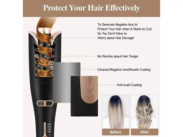 Alt view image 2 of 6 - Professional Automatic Hair Curler Rotating Ceramic Auto Curling Iron for Hair Styling UK