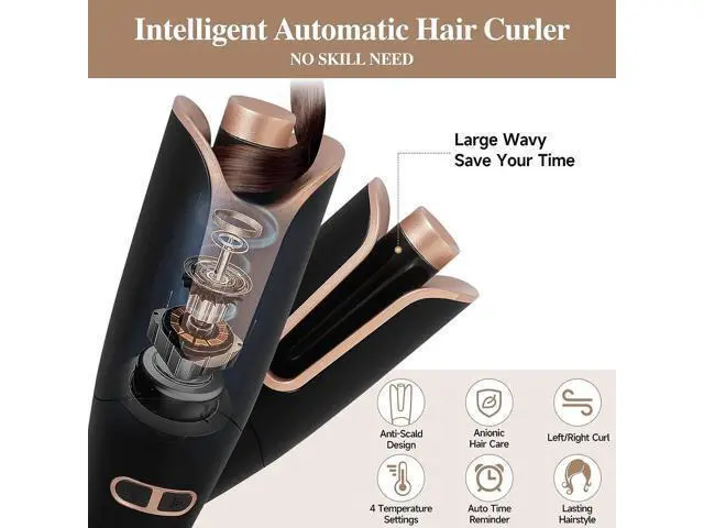 Alt view image 3 of 6 - Professional Automatic Hair Curler Rotating Ceramic Auto Curling Iron for Hair Styling UK