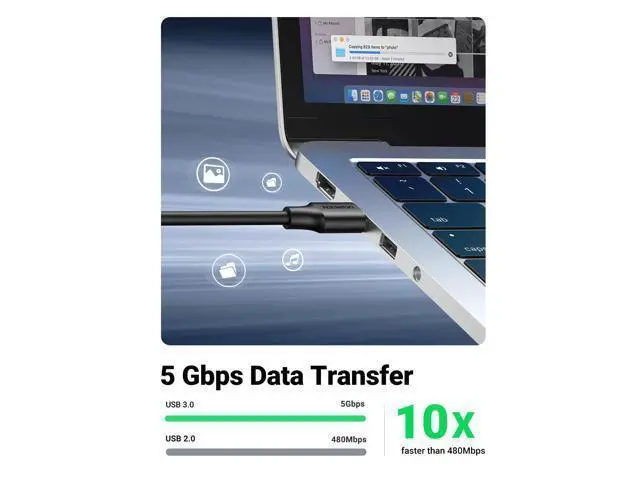 Alt view image 3 of 7 - UGREEN USB Extender, USB 3.0 Extension Cable Male to Female USB Cable High-Speed Data Transfer Compatible with Webcam, Gamepad, USB Keyboard, Mouse, Flash Drive, Hard Drive, Oculus VR, Xbox 15 FT