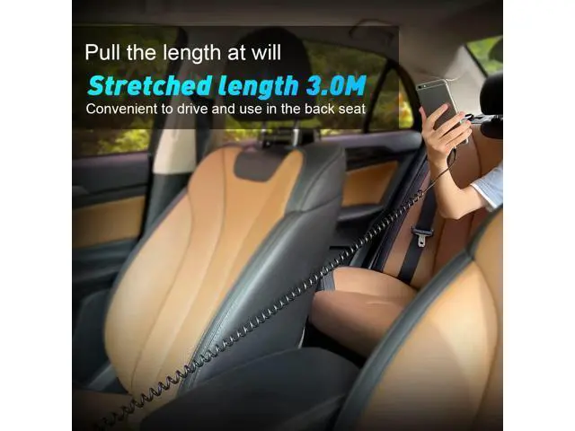 Alt view image 7 of 7 - 60W Coiled USB C Cable for Car, 6FT USB C to USB C Coiled Cable, USB C to C Type Fast Charging Cable Compatible with Samsung GalaxyS21/S21+/S20+ Ultra Note 20, Pixel 4/3 XL, MacBook Pro/Air