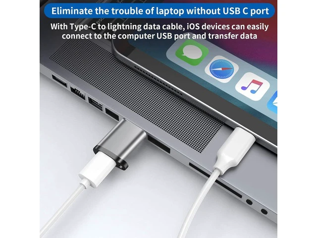 Alt view image 4 of 7 - USB to C Adapter 6 Pack USB to USBC Adapter USB A to C Adapter USBC to USB Adapter USB 3.0 to USB C Female USB-C to USB Adapter for iPhone 15 14 13 MacBook iPad AirPods and More Grey