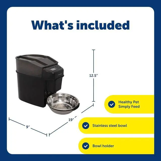 Alt view image 2 of 7 - PetSafe Automatic Cat Feeder - Healthy Pet Simply Feed - Automatic Pet Feeder for Cats & Dogs - Timed Pet Feeder with Programmable Portion Control - Holds 24 Cups of Dry or Semi-Moist Dog or Cat Food