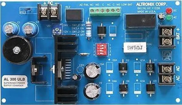 Main image of AL300ULB 12/24VDC @ 2.5A, 28VAC, Filtered and ELECTRONICALLY, Power Supply Charger Board, Short Circuit and Thermal Overload Protection, Single Class 2 Output