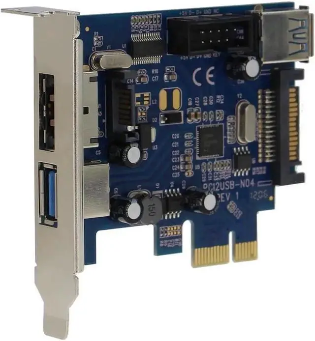 Alt view image 4 of 4 - External USB3.0 Port Power eSATA Port Internal USB 3.0 9pin USB Header PCIe Card With 15pin SATA Power Socket (NEC / Renesas uP