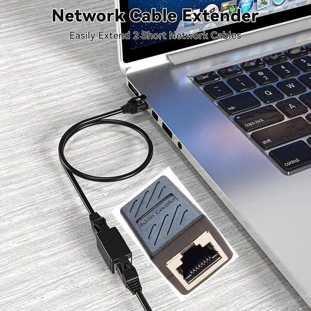 Alt view image 3 of 7 - RJ45 in-Line Coupler Adapter Female to Female Ethernet Cable Extender 8-Pin Modular Network Connector for Cat7 Cat6 Cat5e Cat5 Ethernet Cable 2pcs