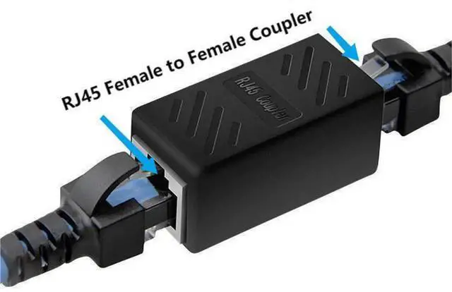 Alt view image 2 of 7 - RJ45 in-Line Coupler Adapter Female to Female Ethernet Cable Extender 8-Pin Modular Network Connector for Cat7 Cat6 Cat5e Cat5 Ethernet Cable 2pcs