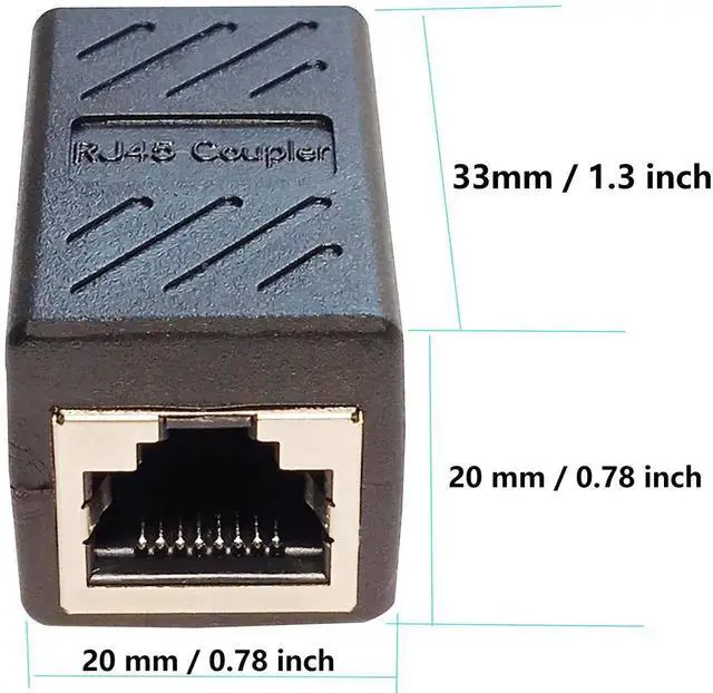 Alt view image 6 of 7 - RJ45 in-Line Coupler Adapter Female to Female Ethernet Cable Extender 8-Pin Modular Network Connector for Cat7 Cat6 Cat5e Cat5 Ethernet Cable 2pcs
