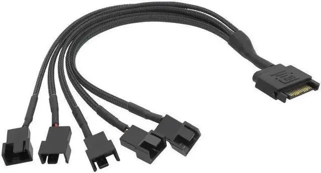 Main image of Fan Extension Power Splitter Cable Connector PC 1 to 5 4-Pin Cooling Hub Splitter Cable 12V SATA Power Supply Adapter(Five)