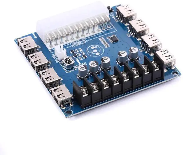 Alt view image 2 of 5 - 24 Pins ATX Power Supply Breakout Board Module Adapter Power Connector Support 3.3V/5V/12V 1.8V-10.8V