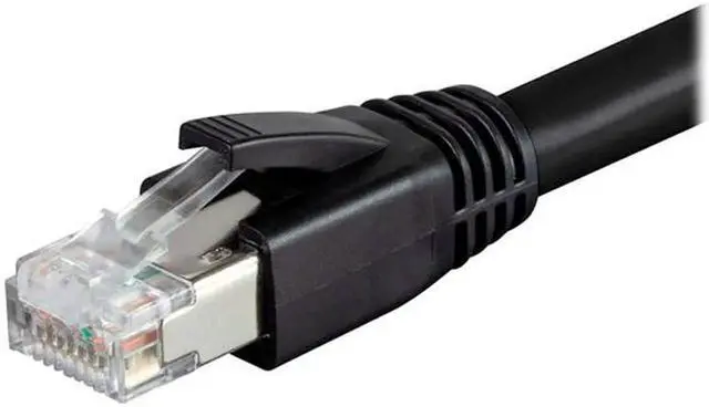 Alt view image 2 of 3 - Cat8 RJ45 6.6FT Ethernet Patch Internet Network LAN Cable, Indoor/Outdoor, 24AWG, Shielded Latest 40Gbps 2000Mhz, Weatherproof S/FTP for Router, PS4, PS5, Xbox, PoE, Switch, Modem (Black) 6.6ft