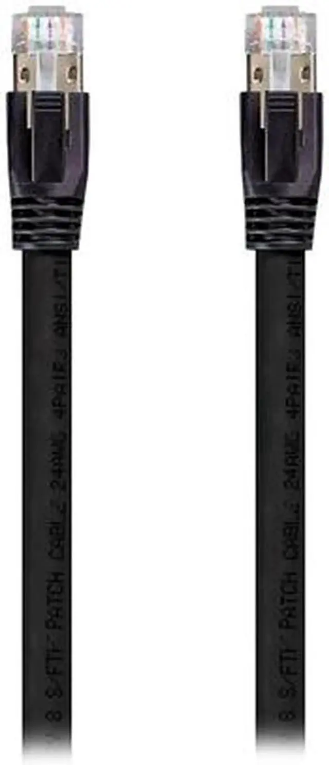 Alt view image 3 of 3 - Cat8 RJ45 6.6FT Ethernet Patch Internet Network LAN Cable, Indoor/Outdoor, 24AWG, Shielded Latest 40Gbps 2000Mhz, Weatherproof S/FTP for Router, PS4, PS5, Xbox, PoE, Switch, Modem (Black) 6.6ft
