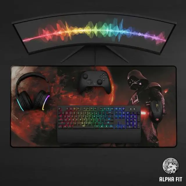 Alt view image 6 of 7 - Alpha Fit Starwar Gaming Mouse Pad XXL (31.5" x 11.8") - Star Wars Themed Large Mouse Pad - Extra Large Gaming Mouse Pads with Non-Slip Rubber Base & Stitched Edges for Sci-Fi Setup