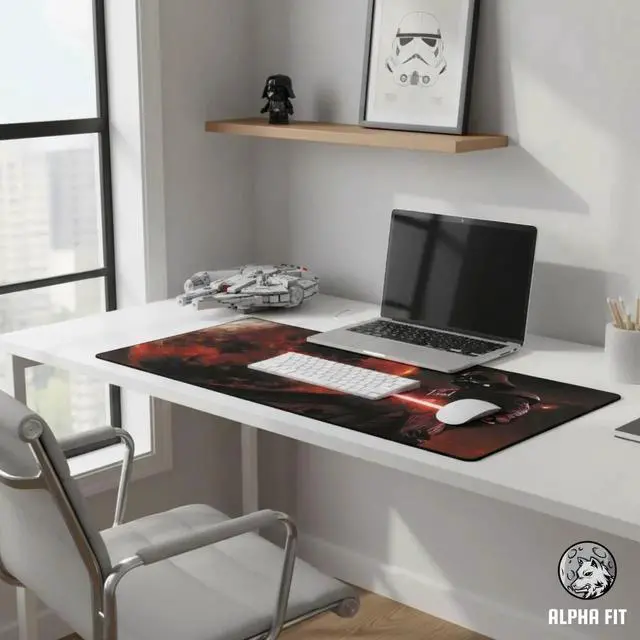 Alt view image 3 of 7 - Alpha Fit Starwar Gaming Mouse Pad XXL (31.5" x 11.8") - Star Wars Themed Large Mouse Pad - Extra Large Gaming Mouse Pads with Non-Slip Rubber Base & Stitched Edges for Sci-Fi Setup