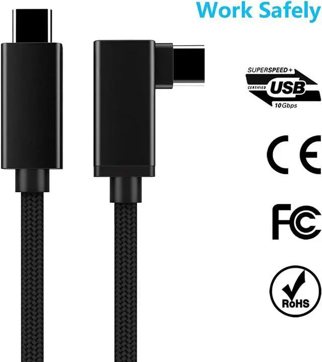 Alt view image 7 of 7 - USB C Video Cable Right Angle 3.3ft/1M, 4K UHD with Audio Support 100W PD Fast Charge and Data Syncing at Gen2 10Gbps High Speed Compatible for USB C iPad Pro, MacBook Pro, iMac, Surface Pro and More