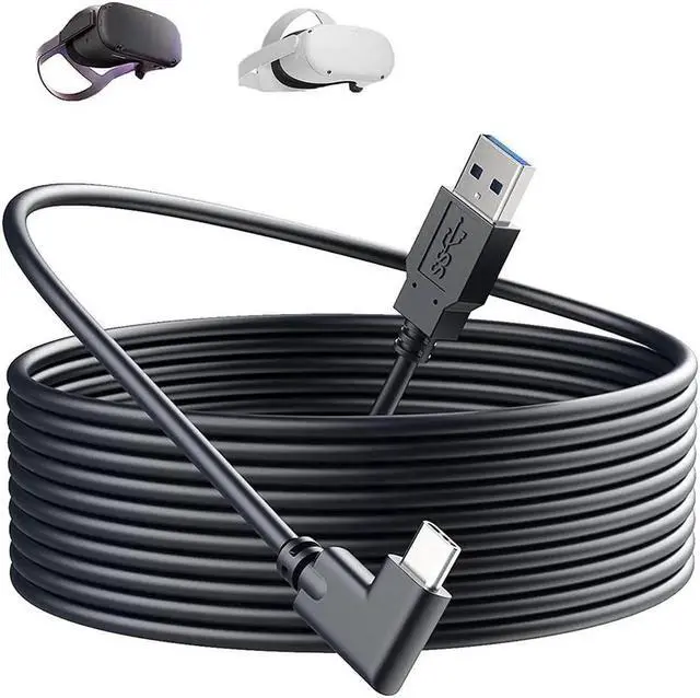 Main image of Oculus Quest 2 VR Link Cable, 10FT/3M VR Headset Cable for Oculus Quest 2/Quest 1, 90 Degree 3.2 gen USB C to A High Speed Data Transfer& Fast Charging Cable for Oculus Quest Headset to a Gaming PC