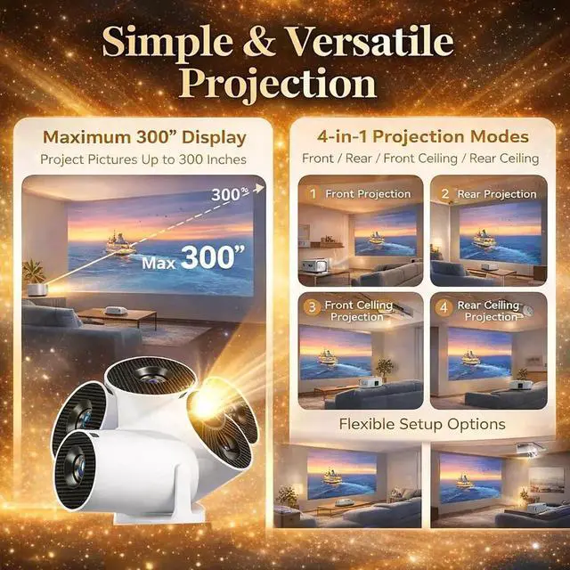 Alt view image 2 of 7 - Realm Portal Projector - Fake Window Projector with Built-In 30+ Window Scenes, Hundreds of Fantasy Ambience Scenes, Projector with Wifi and Bluetooth, Auto Keystone, Deeper Reading Immersion (White)