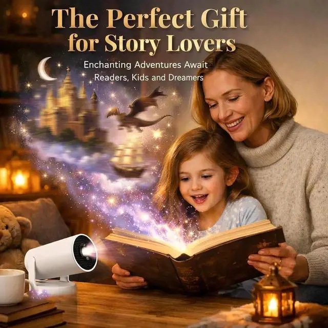 Alt view image 5 of 7 - Realm Portal Projector - Fake Window Projector with Built-In 30+ Window Scenes, Hundreds of Fantasy Ambience Scenes, Projector with Wifi and Bluetooth, Auto Keystone, Deeper Reading Immersion (White)