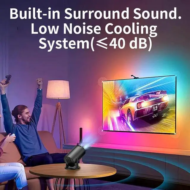 Alt view image 5 of 7 - Mini Projector with WiFi, 1080P Full HD Portable Projector, 270° Adjustable, Video Movie Projector for Android Laptop PC Smartphone
