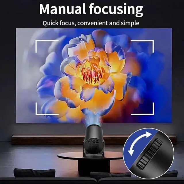 Alt view image 4 of 7 - Mini Projector with WiFi, 1080P Full HD Portable Projector, 270° Adjustable, Video Movie Projector for Android Laptop PC Smartphone