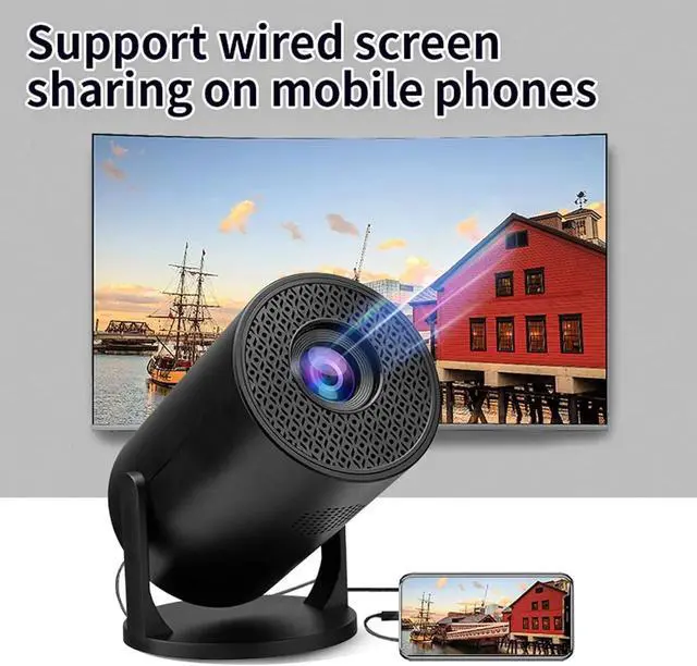 Alt view image 3 of 7 - Mini Projector with WiFi, 1080P Full HD Portable Projector, 270° Adjustable, Video Movie Projector for Android Laptop PC Smartphone