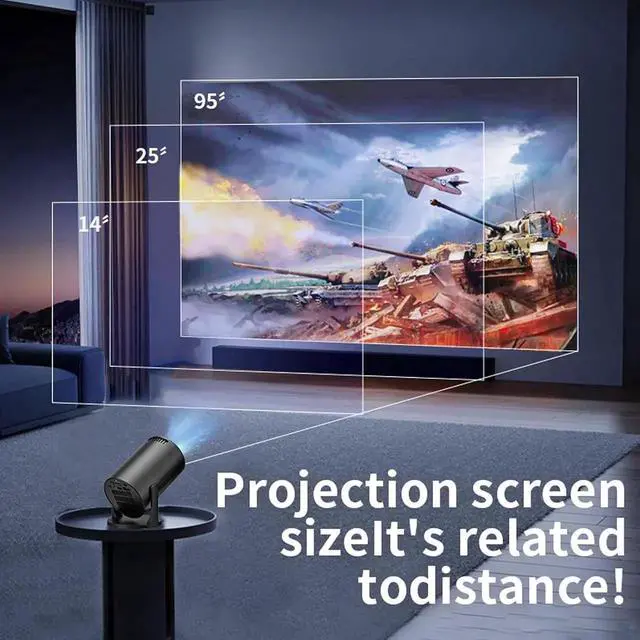 Alt view image 6 of 7 - Mini Projector with WiFi, 1080P Full HD Portable Projector, 270° Adjustable, Video Movie Projector for Android Laptop PC Smartphone