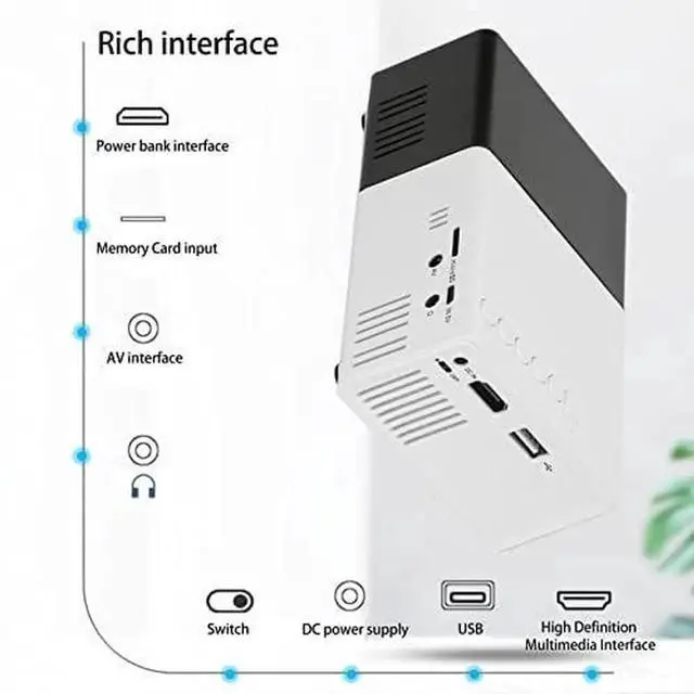Main image of 1080p Portable Movie Projector, Mini Projector Video TV Projector for Indoor Placement Outdoor Outings