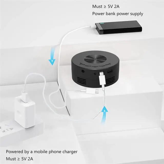 Alt view image 5 of 6 - YT200 LED Projector Mobile Video Projection Home Theater 1080P USB Sync Screen Smartphones Portable Projector