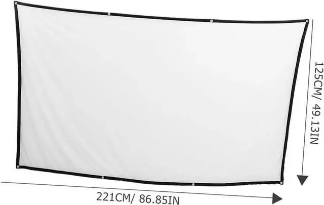 Alt view image 2 of 7 - Projector Screen 100 Inch 16:9 Portable Foldable Polyester Projection Screen for Outdoor Movie Camping Home Theater Indoor Outdoor Use