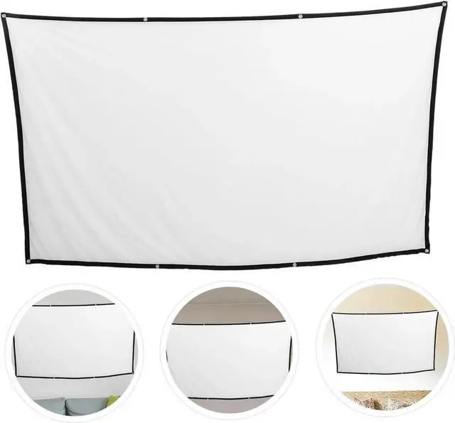 Alt view image 7 of 7 - Projector Screen 100 Inch 16:9 Portable Foldable Polyester Projection Screen for Outdoor Movie Camping Home Theater Indoor Outdoor Use