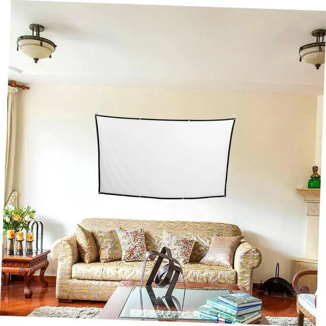 Alt view image 4 of 7 - Projector Screen 100 Inch 16:9 Portable Foldable Polyester Projection Screen for Outdoor Movie Camping Home Theater Indoor Outdoor Use