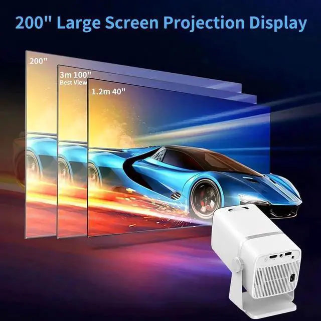 Alt view image 3 of 7 - Mini Projector 2025 Upgraded Projector with WiFi and Bluetooth, Native 1080P, 180° Rotation Stand Smart Projector, 150" Portable Projector with Android TV 13, 2.4G/5G, Auto Keyston Outdoor/Home Movie